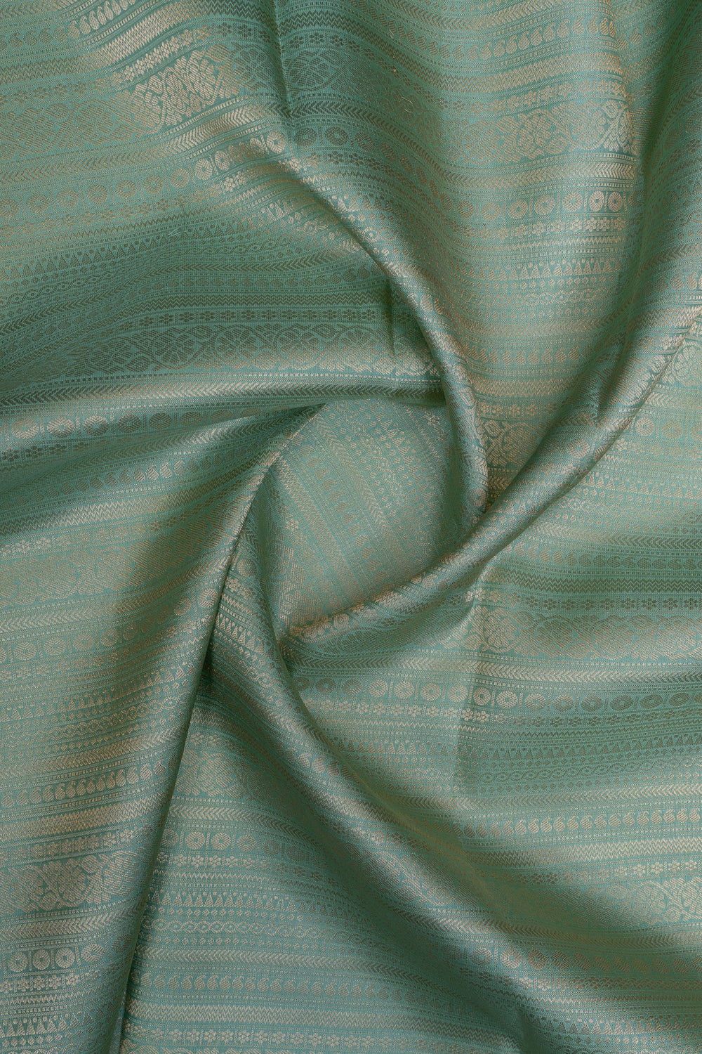Pastel Green brocade and red temple pure kanchipuram silk saree