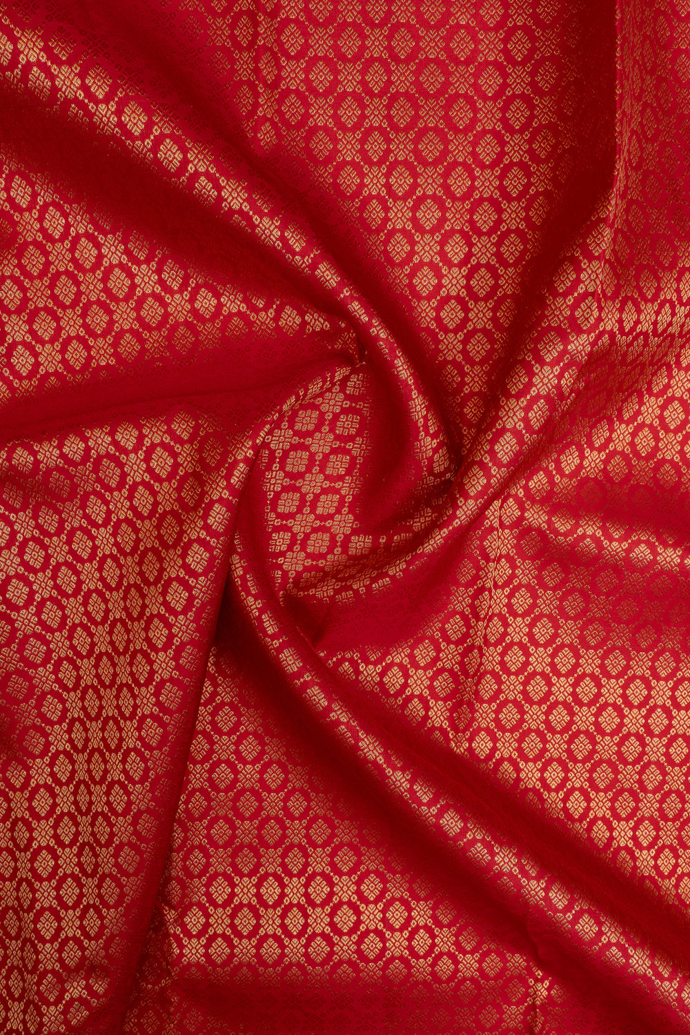 Traditional red brocade pure kanchipuram silk saree