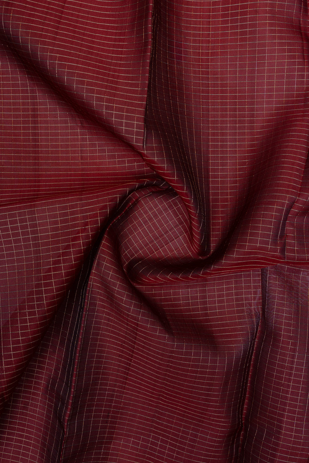 Maroon Zari checks pure kanchipuram silk saree