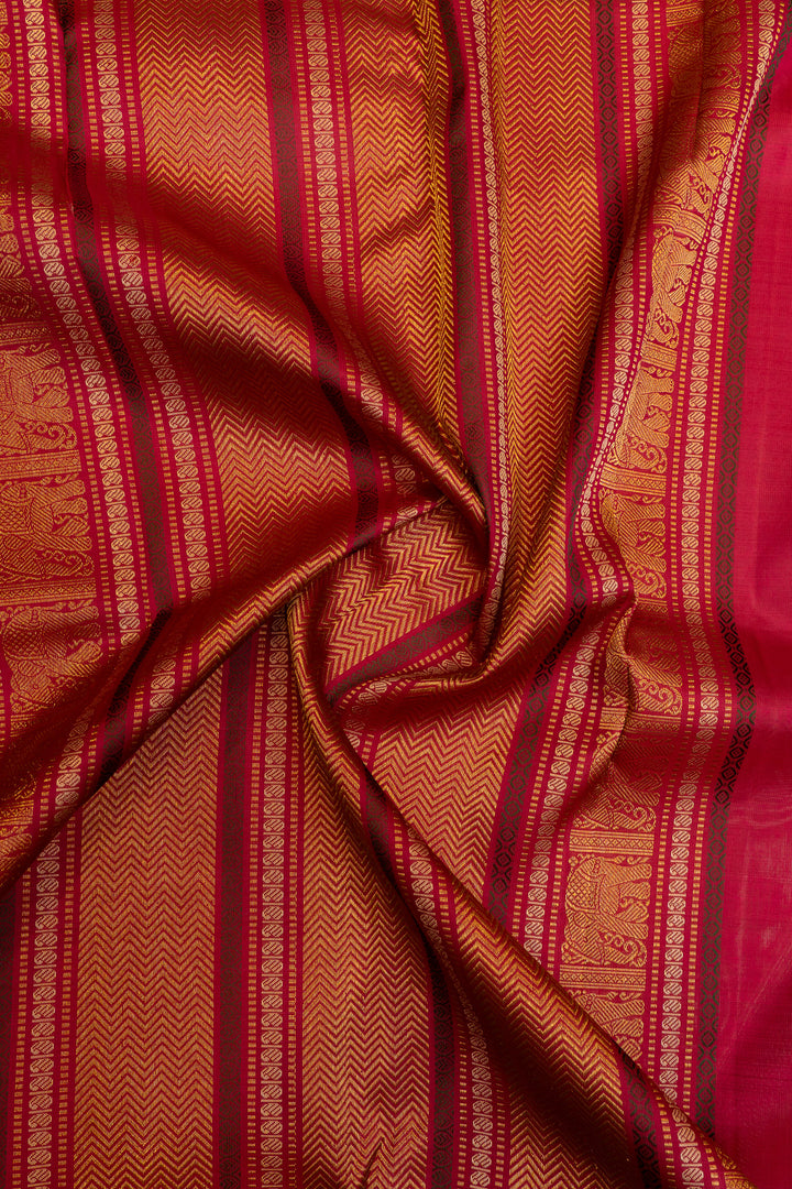 Aubergine purple varisaipettu pure Kanchipuram Silk saree