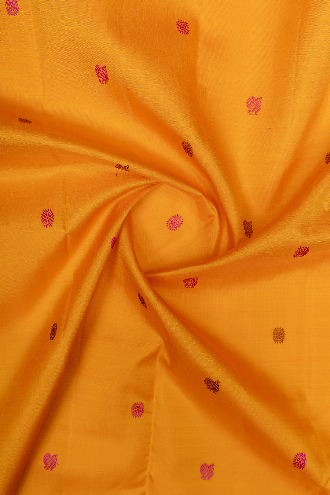 Mustard and brown rettai pettu pure kanchipuram silk saree