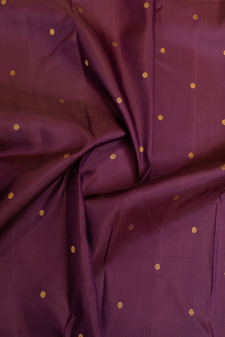 Aubergine purple varisaipettu pure Kanchipuram Silk saree