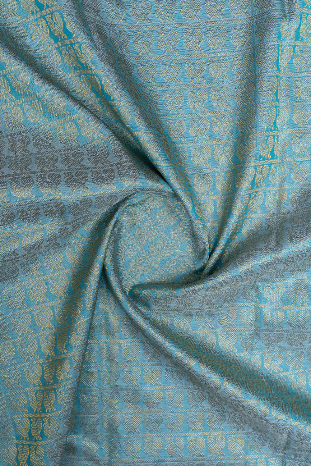 Pastel blue ayiram annam brocade pure kanchipuram silk saree