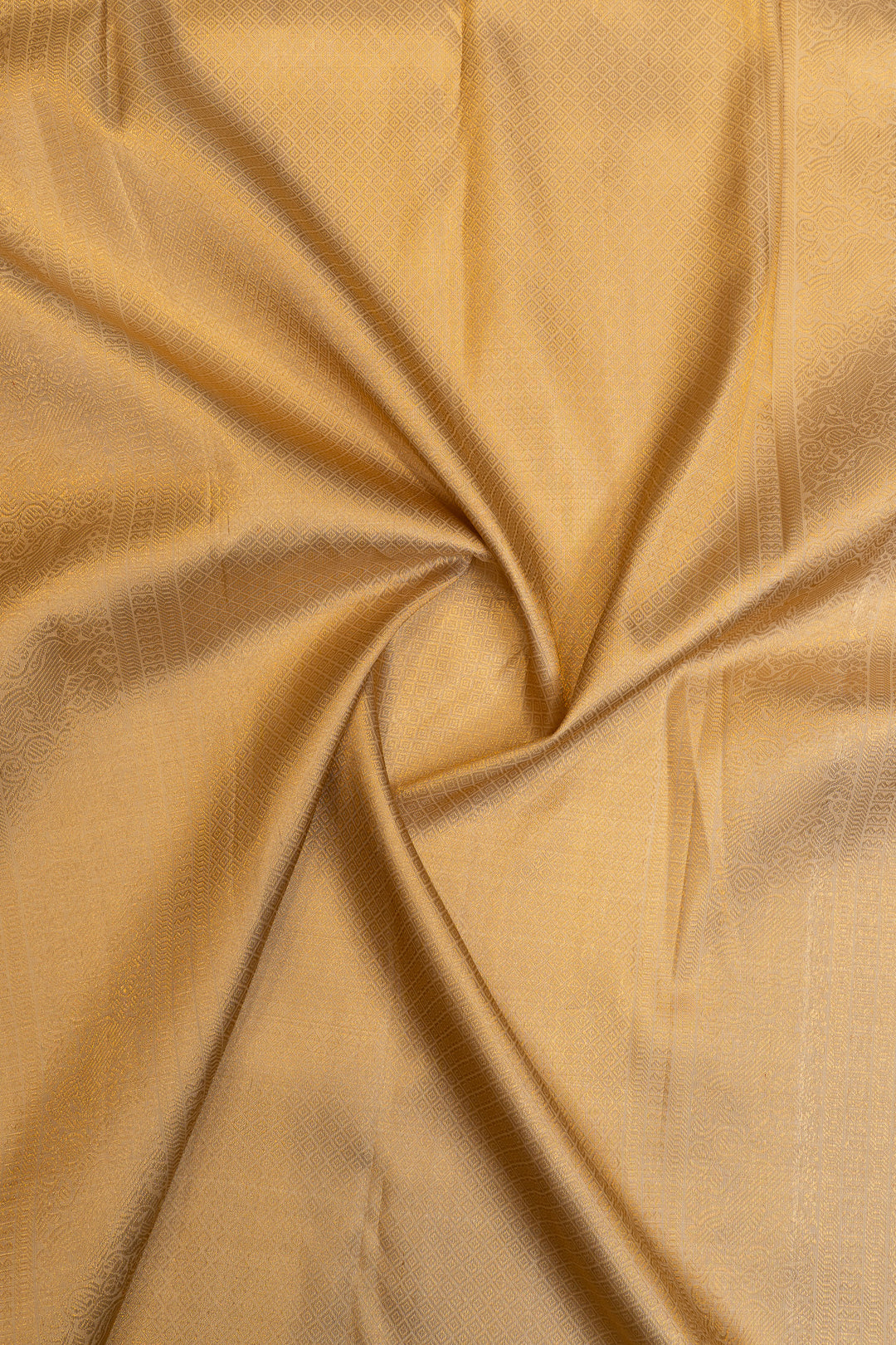 Champagne gold Zari checks pure Kanchipuram silk saree