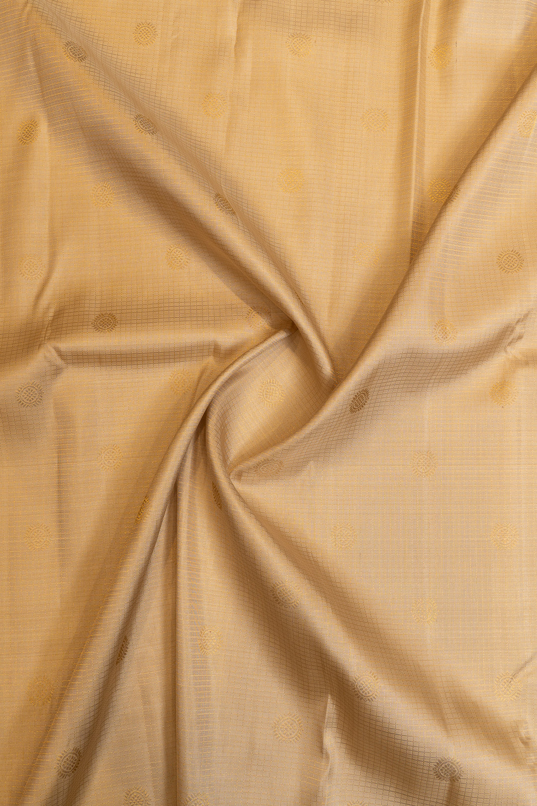 Champagne gold Zari checks pure Kanchipuram silk saree