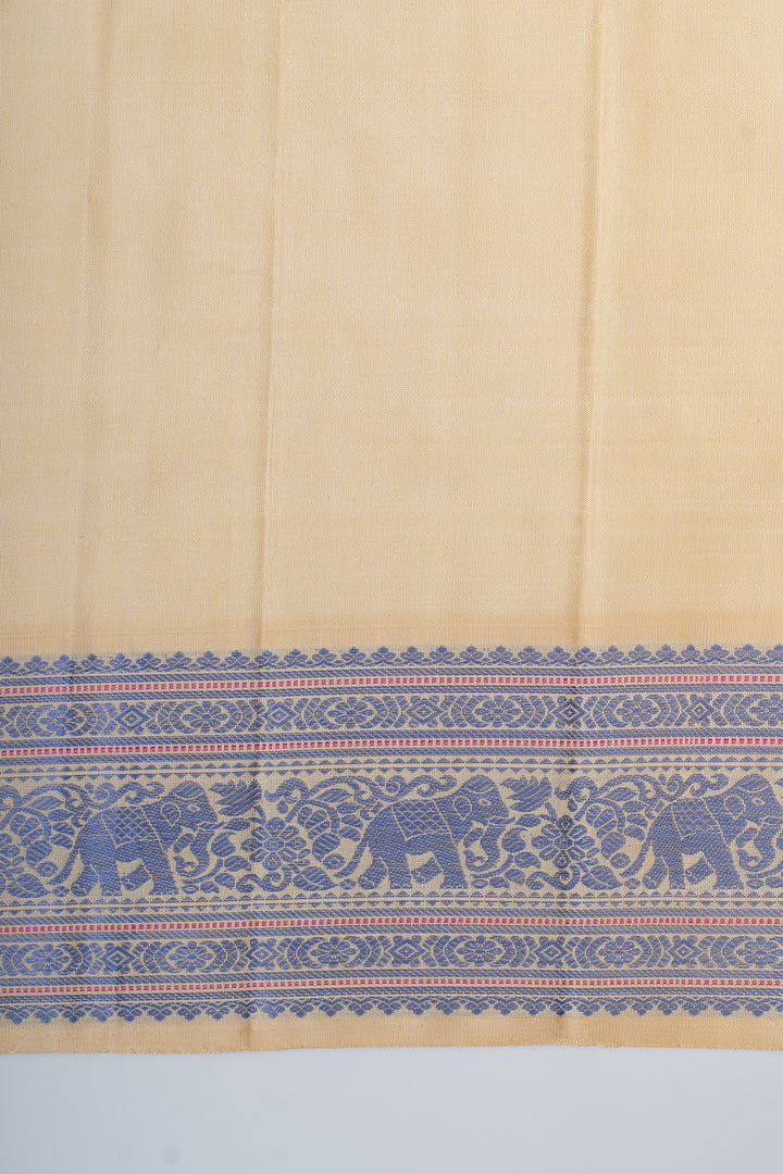 Baby pink threadwork pure Kanchipuram silk saree