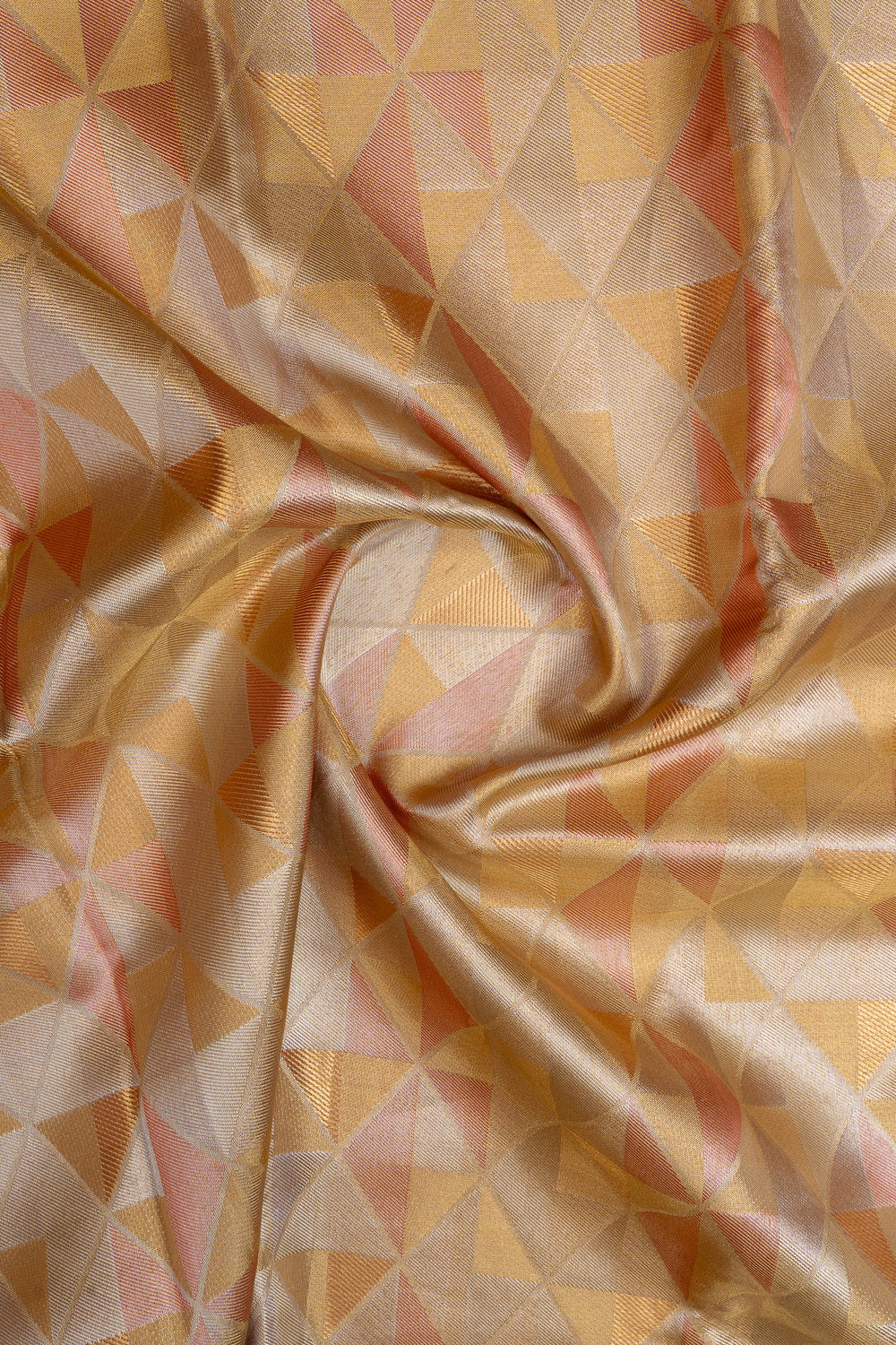 Peach and gold tissue pure Kanchipuram silk saree