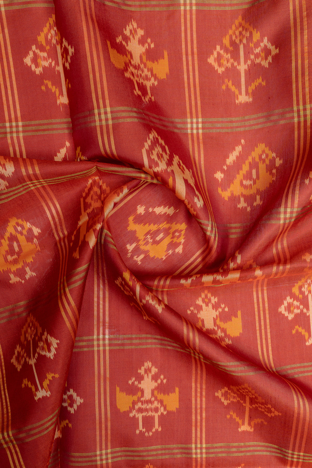 Orange and blue pure Patola silk saree