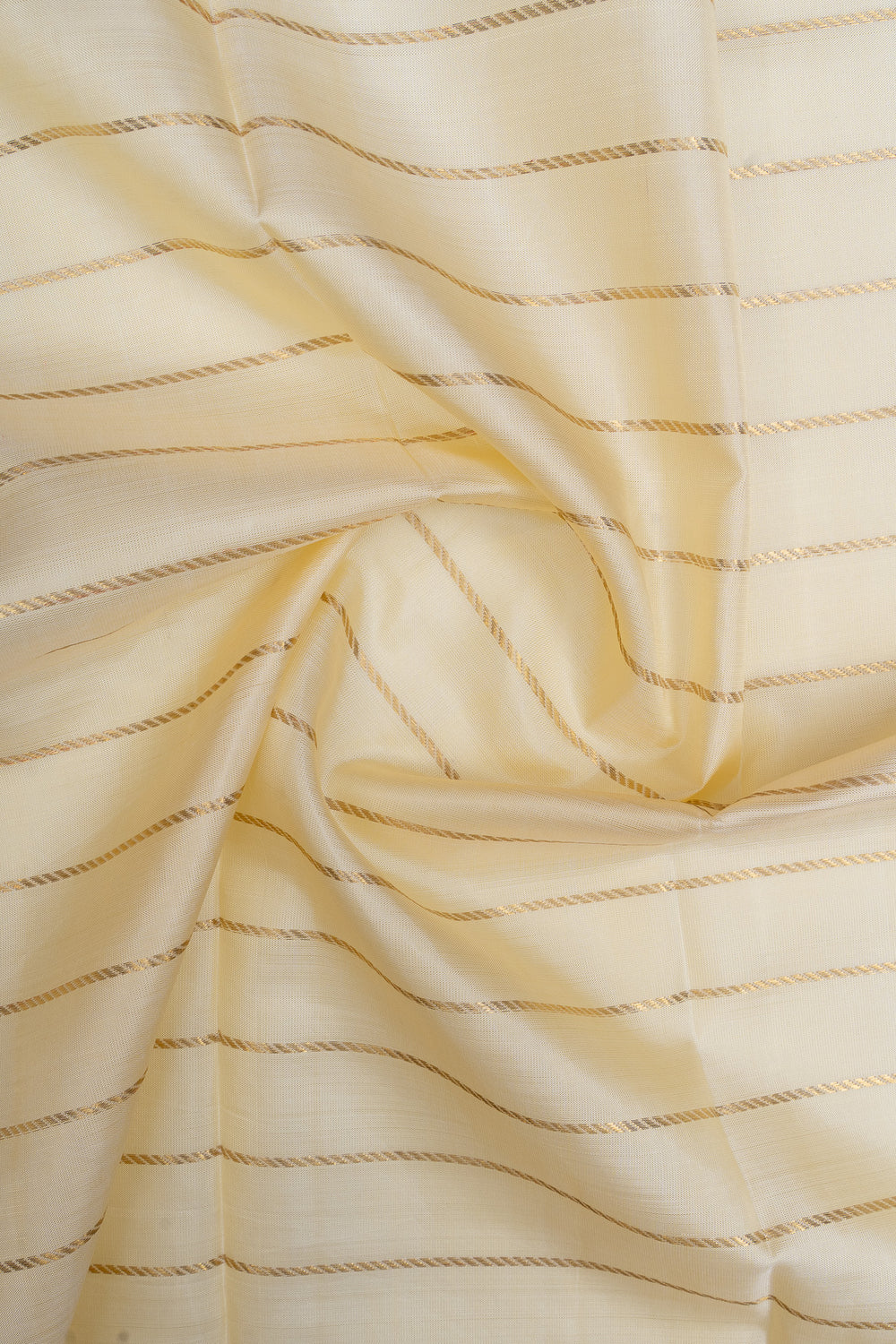 Off white and grey neli stripes grand borders pure kanchipuram silk saree