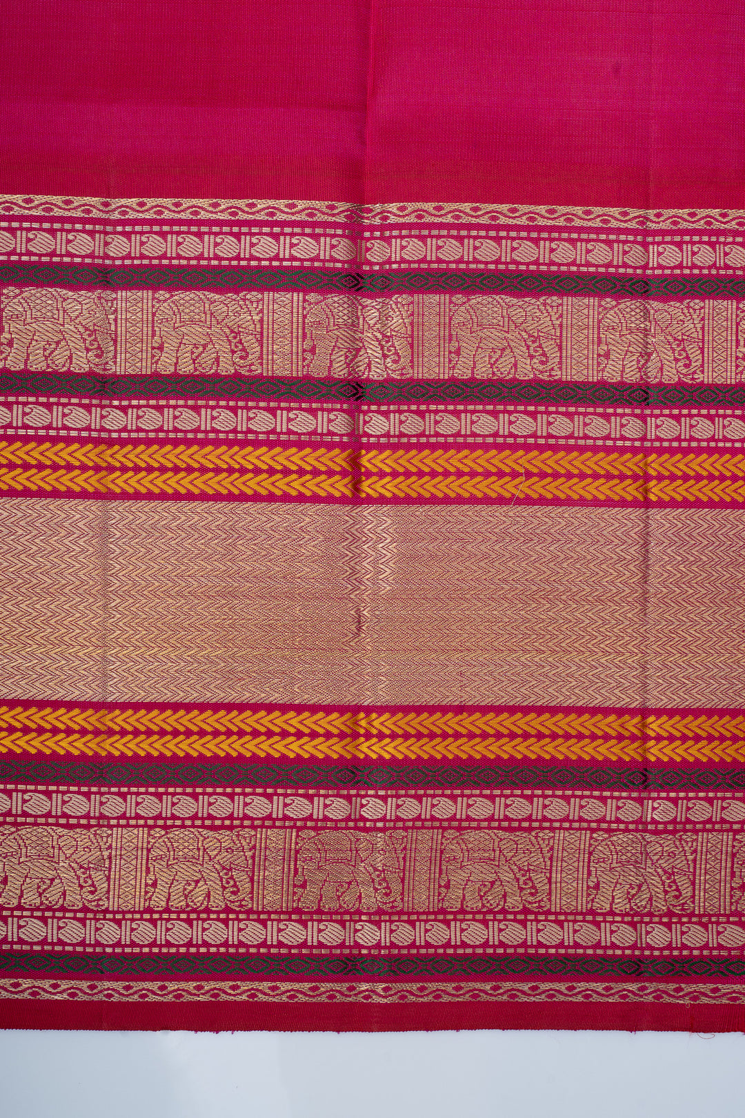 Beige and pink varisaipettu pure soft silk saree