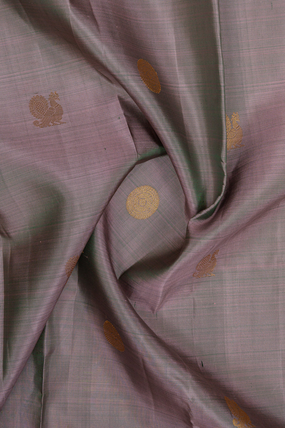Greyish purple Vairaoosi border pure kanchipuram silk saree