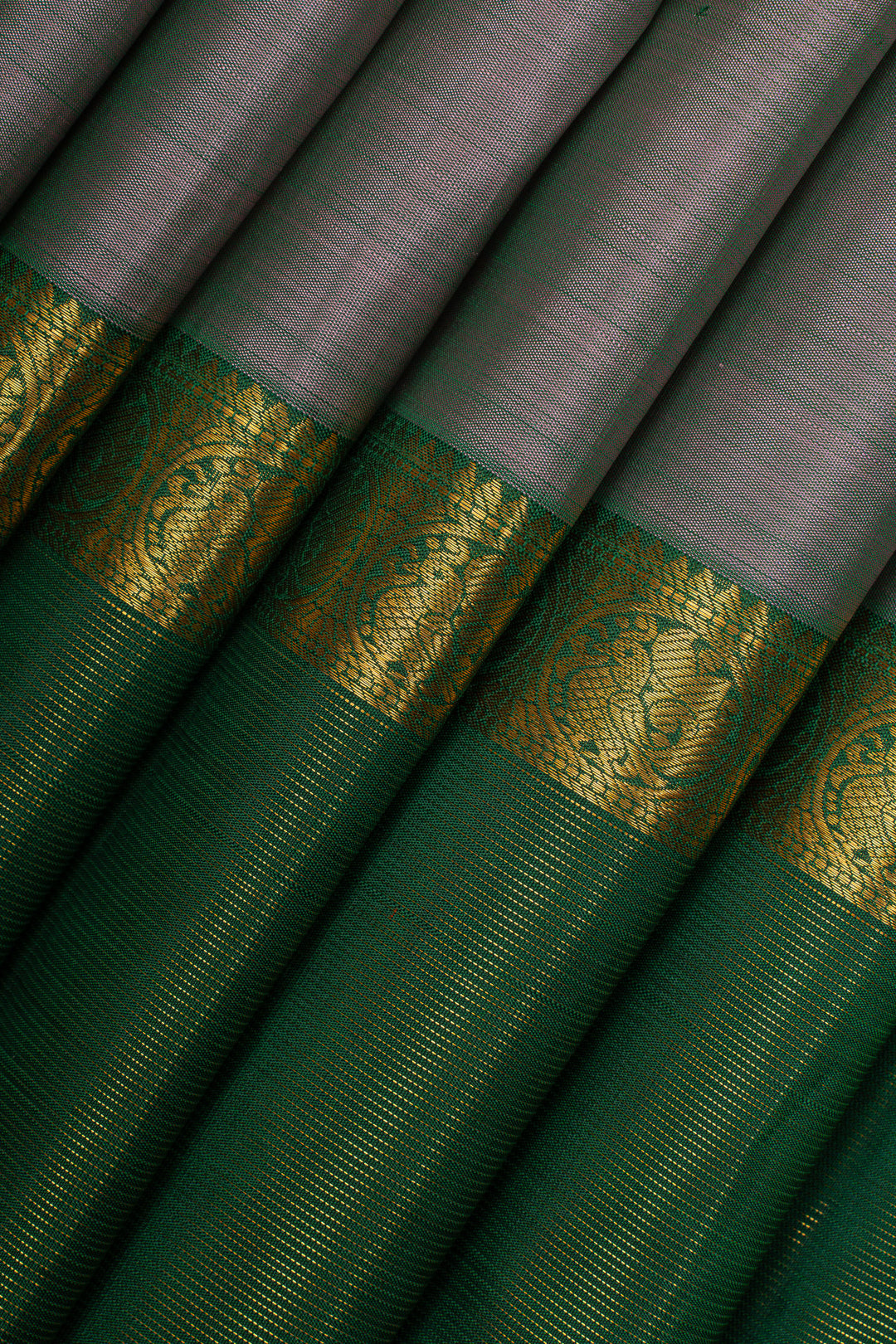 Greyish purple Vairaoosi border pure kanchipuram silk saree