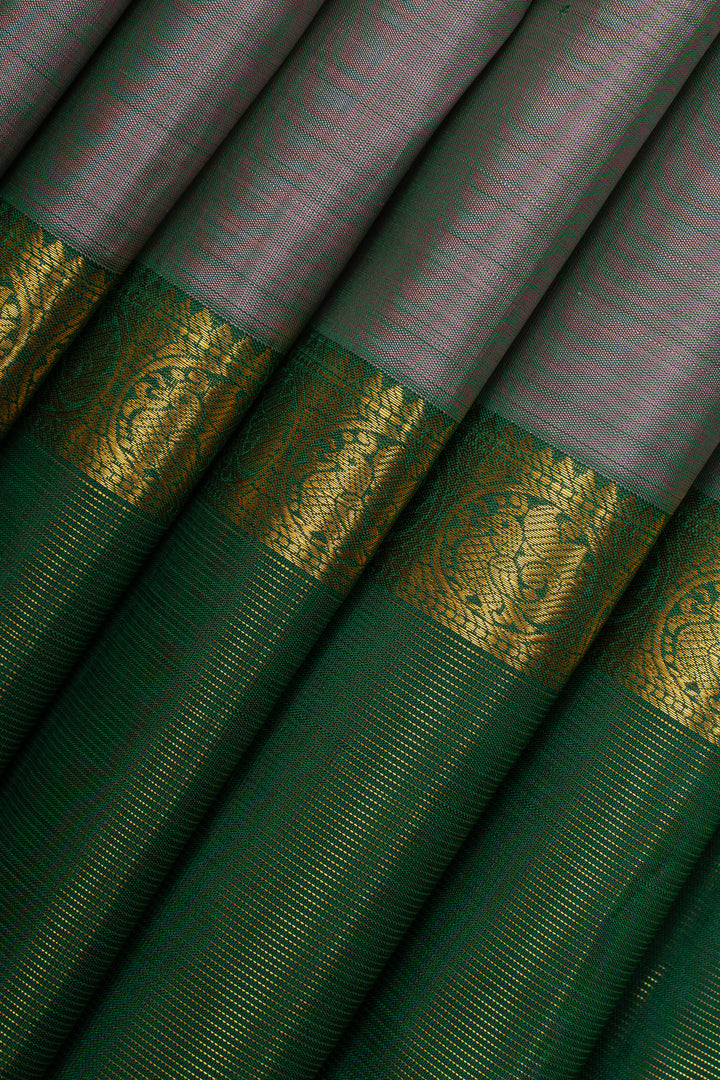 Greyish purple Vairaoosi border pure kanchipuram silk saree