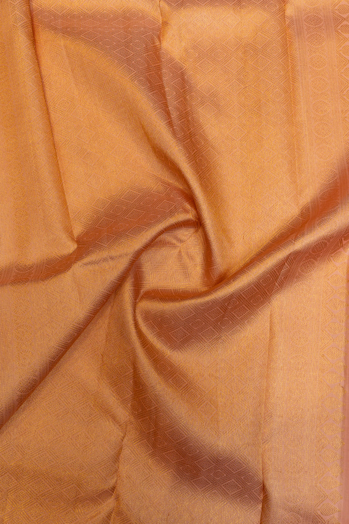 Lilac purple multi checks pure Kanchipuram silk saree