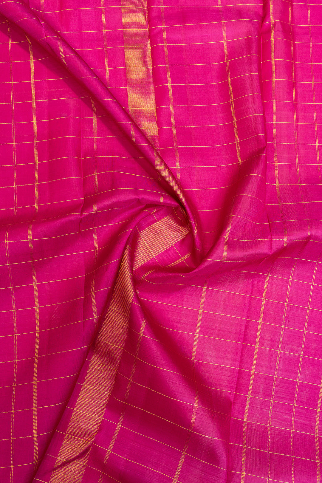Purple and magenta checks pure Kanchipuram silk saree