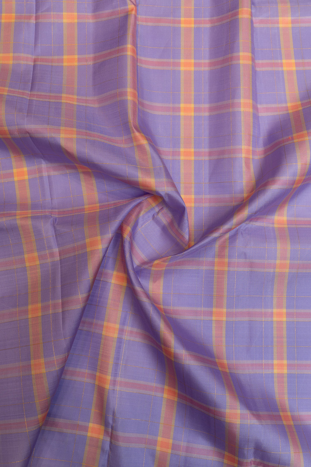 Purple and magenta checks pure Kanchipuram silk saree