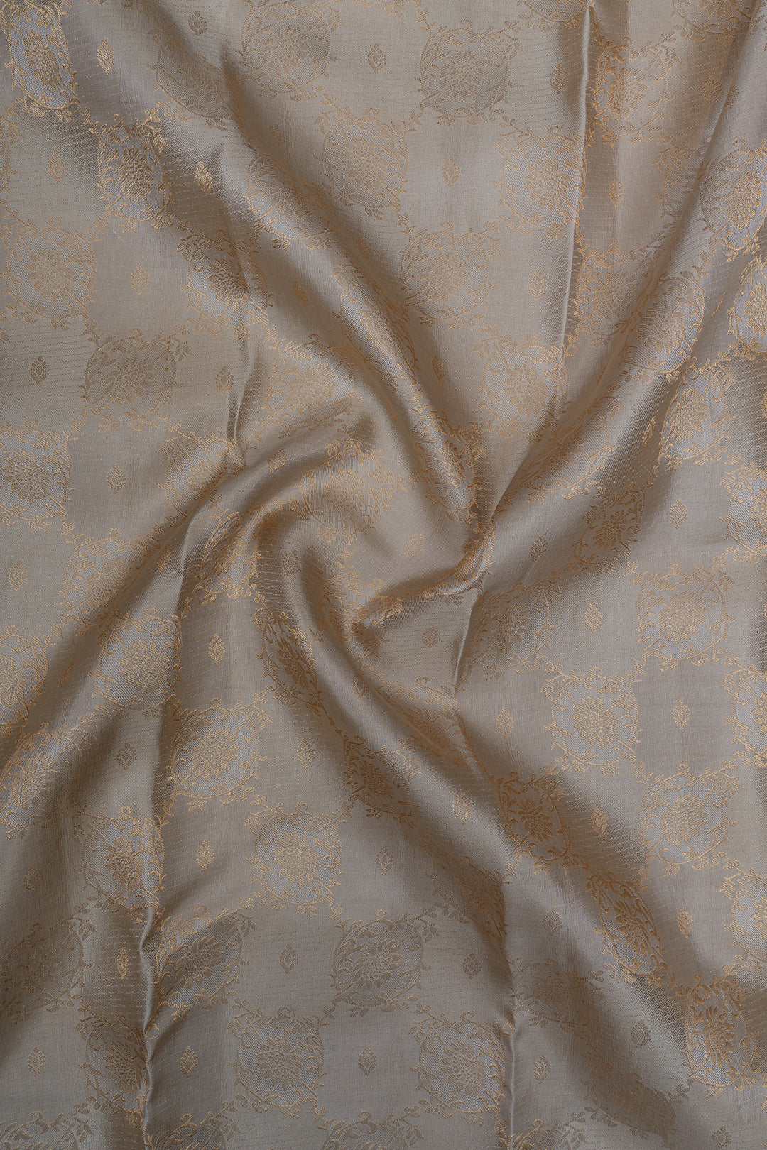 Grey rangkat brocade pure Kanchipuram silk saree