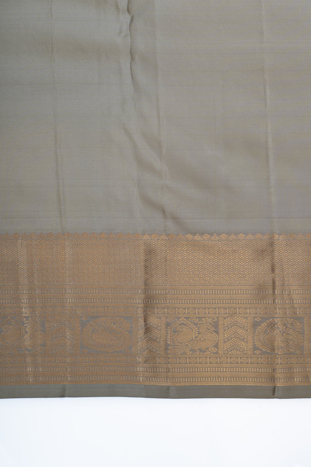 Grey rangkat brocade pure Kanchipuram silk saree