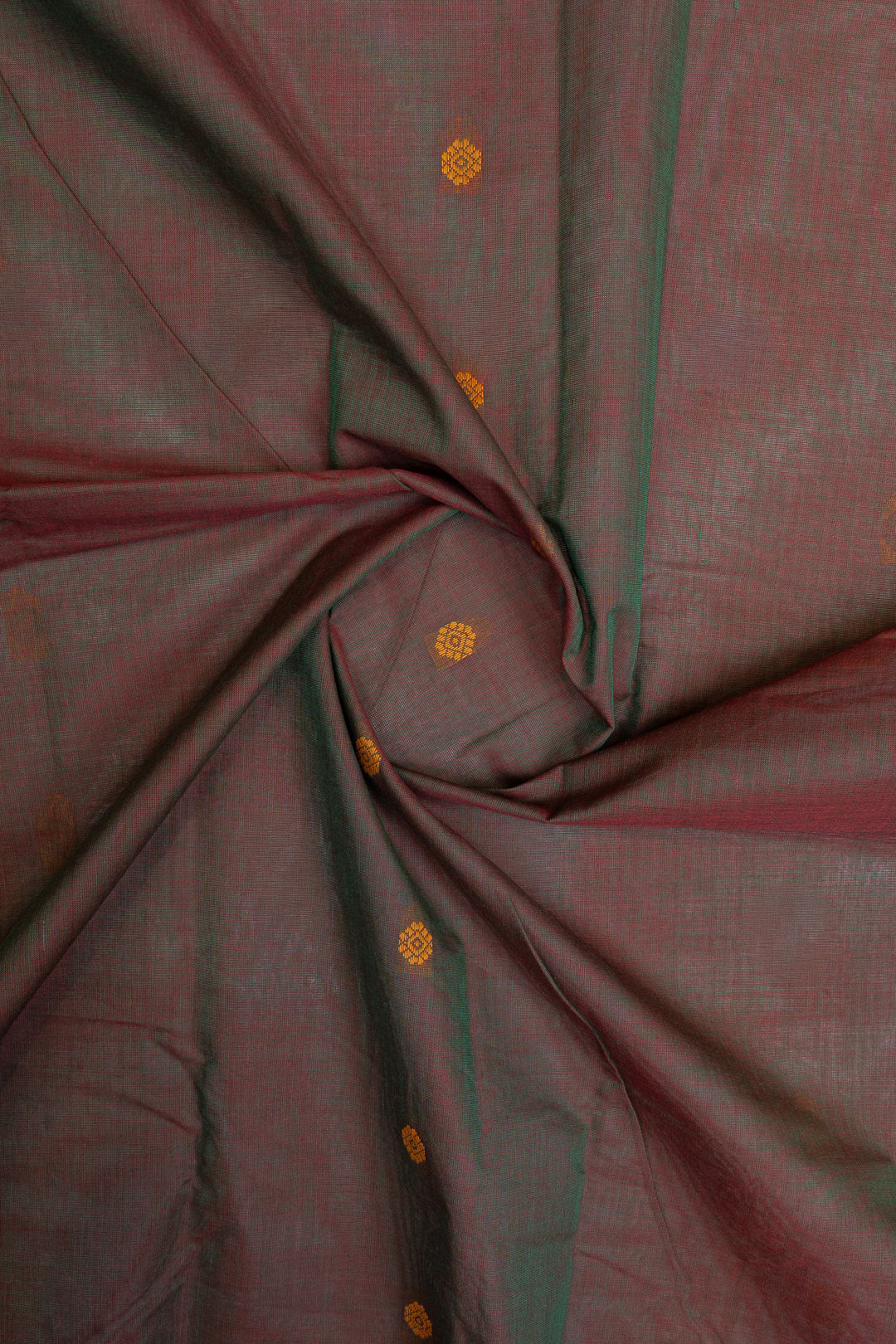 Maroon and green shot colour  pure cotton silk saree