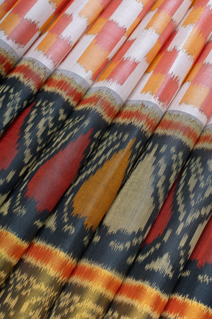 Peach pure Patola silk saree