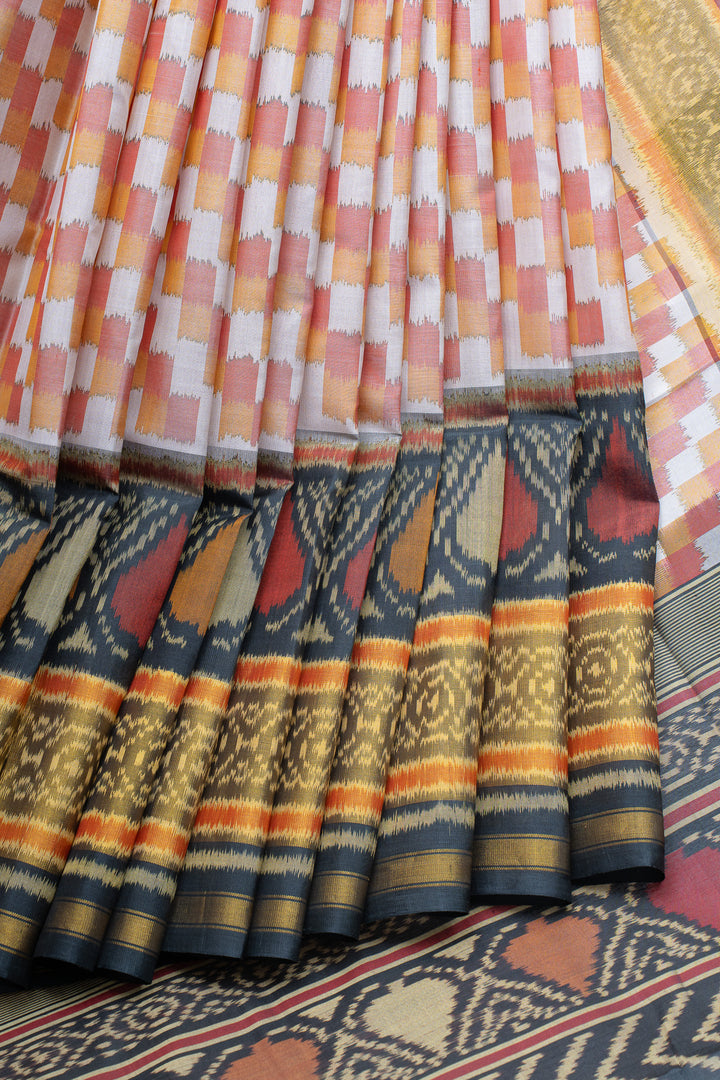 Peach pure Patola silk saree