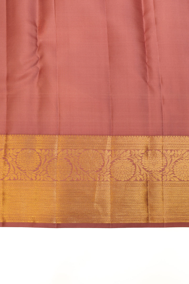 Pastel pink minakari paisley brocade pure Kanchipuram silk saree