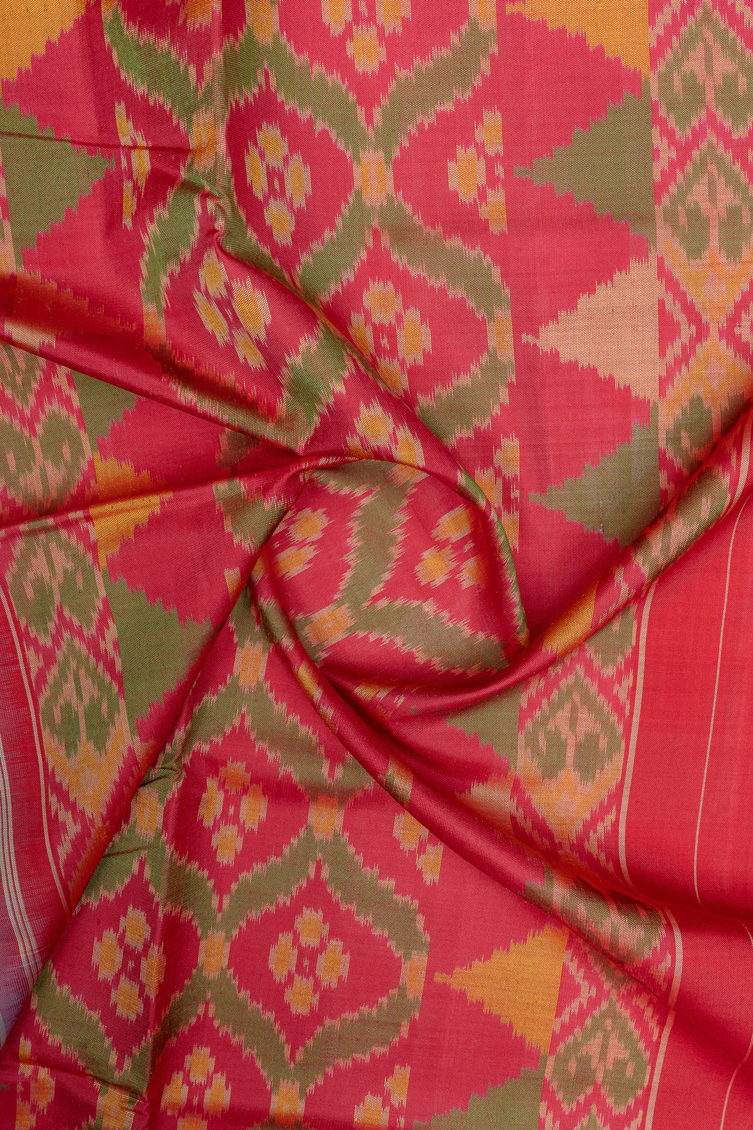 Grey and red pure Patola silk saree