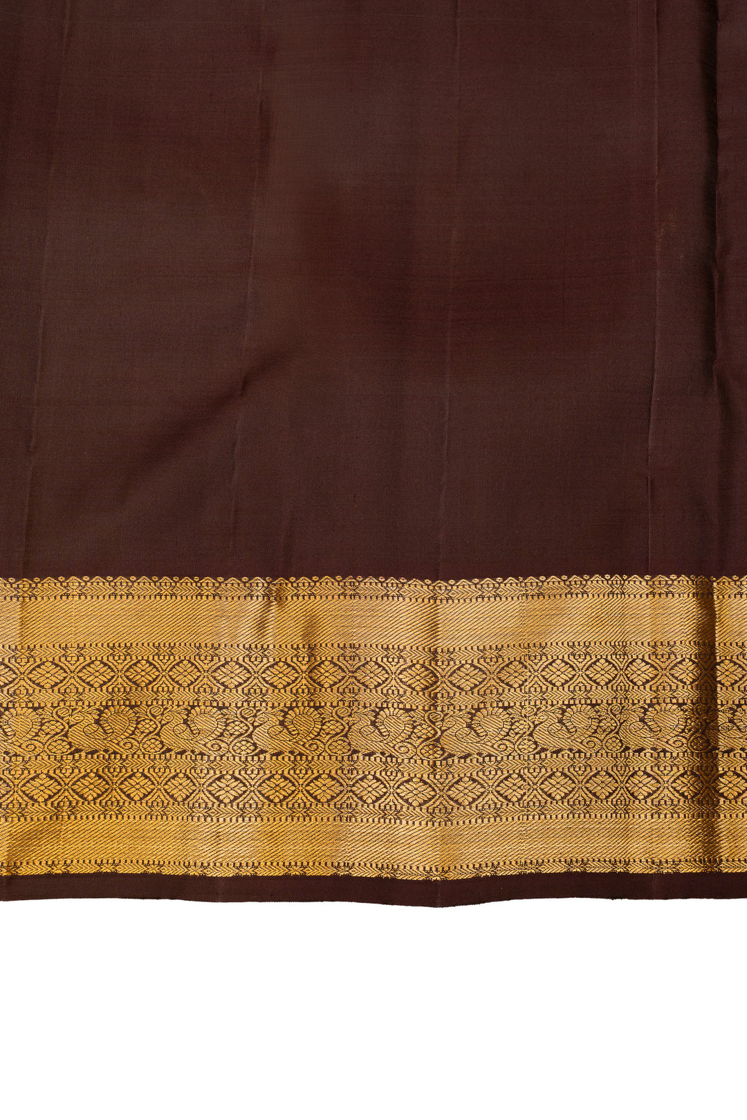 Peach turning border pure Kanchipuram silk saree