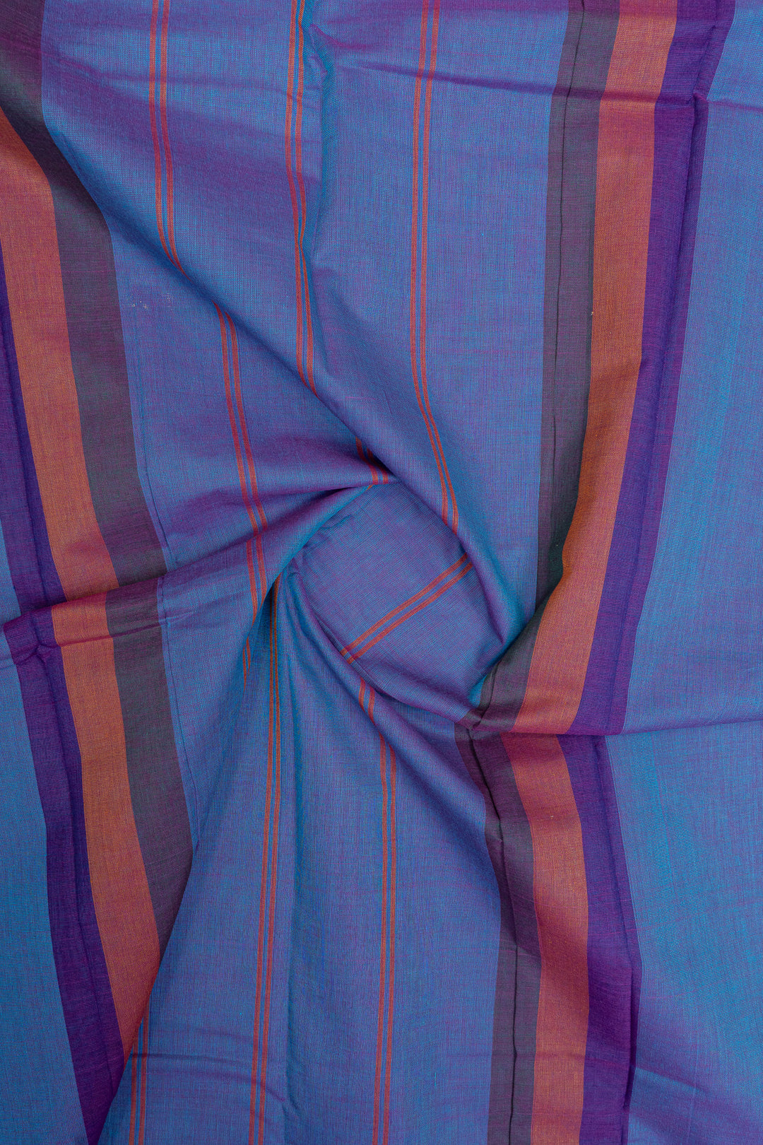 Blue traditional pure cotton silk saree