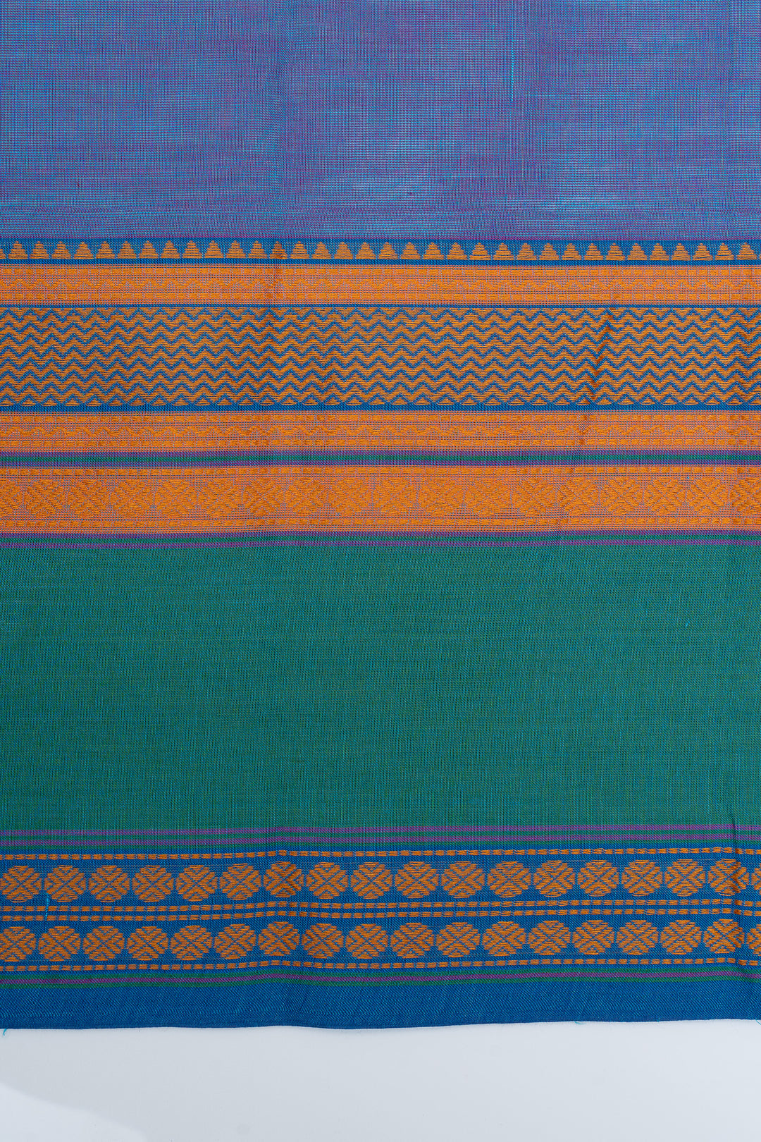 Blue traditional pure cotton silk saree