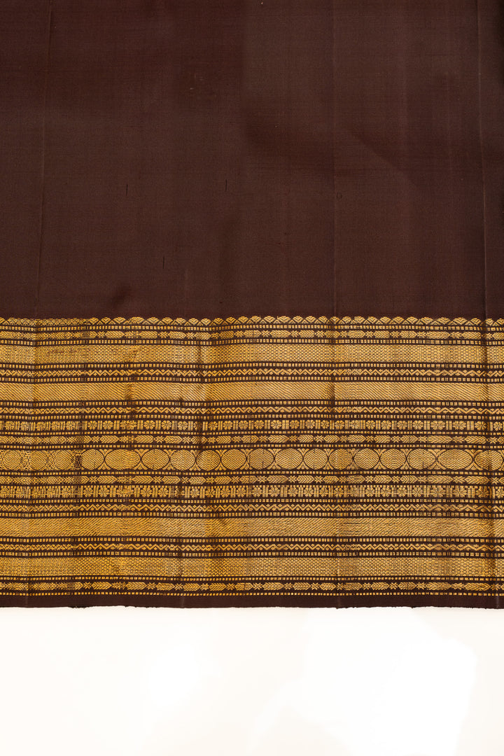 Rust orange turning border pure Kanchipuram silk saree