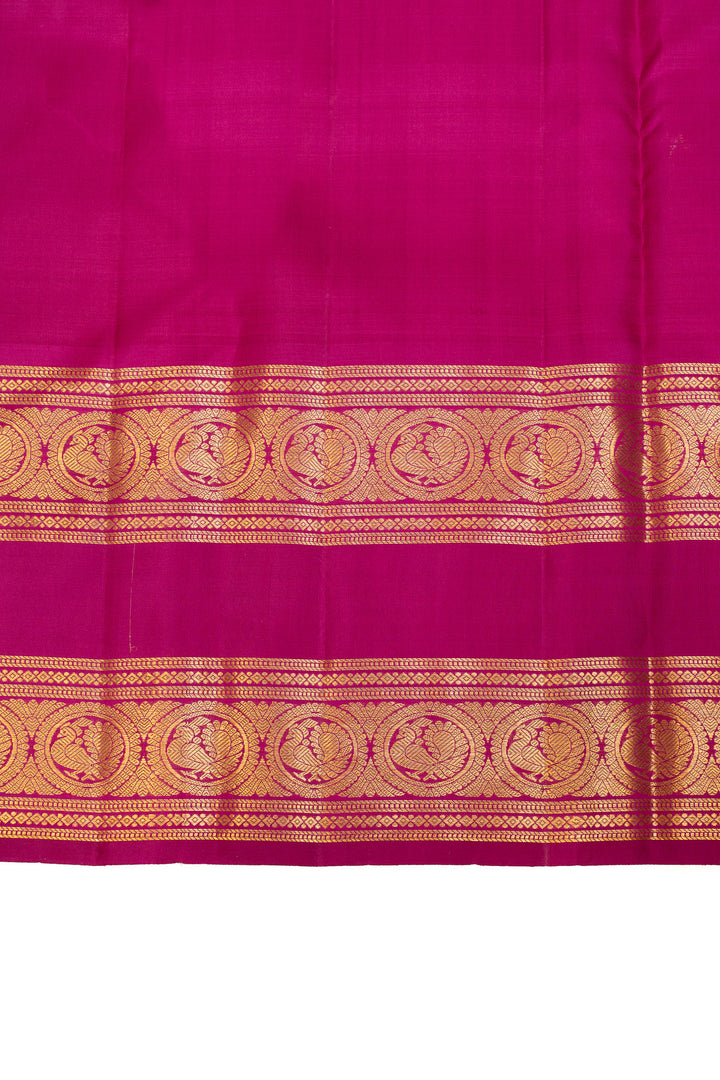 Purplish pink Zari checks pure Kanchipuram silk saree