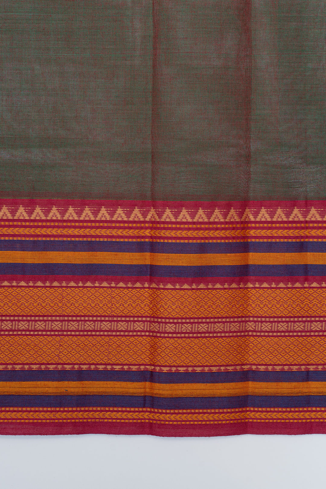 Mandhulir green pure cotton silk saree