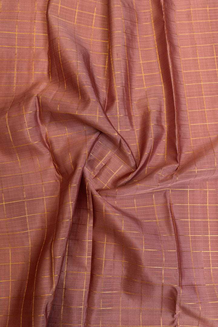 Mauve and coffee brown pure Kanchipuram silk saree