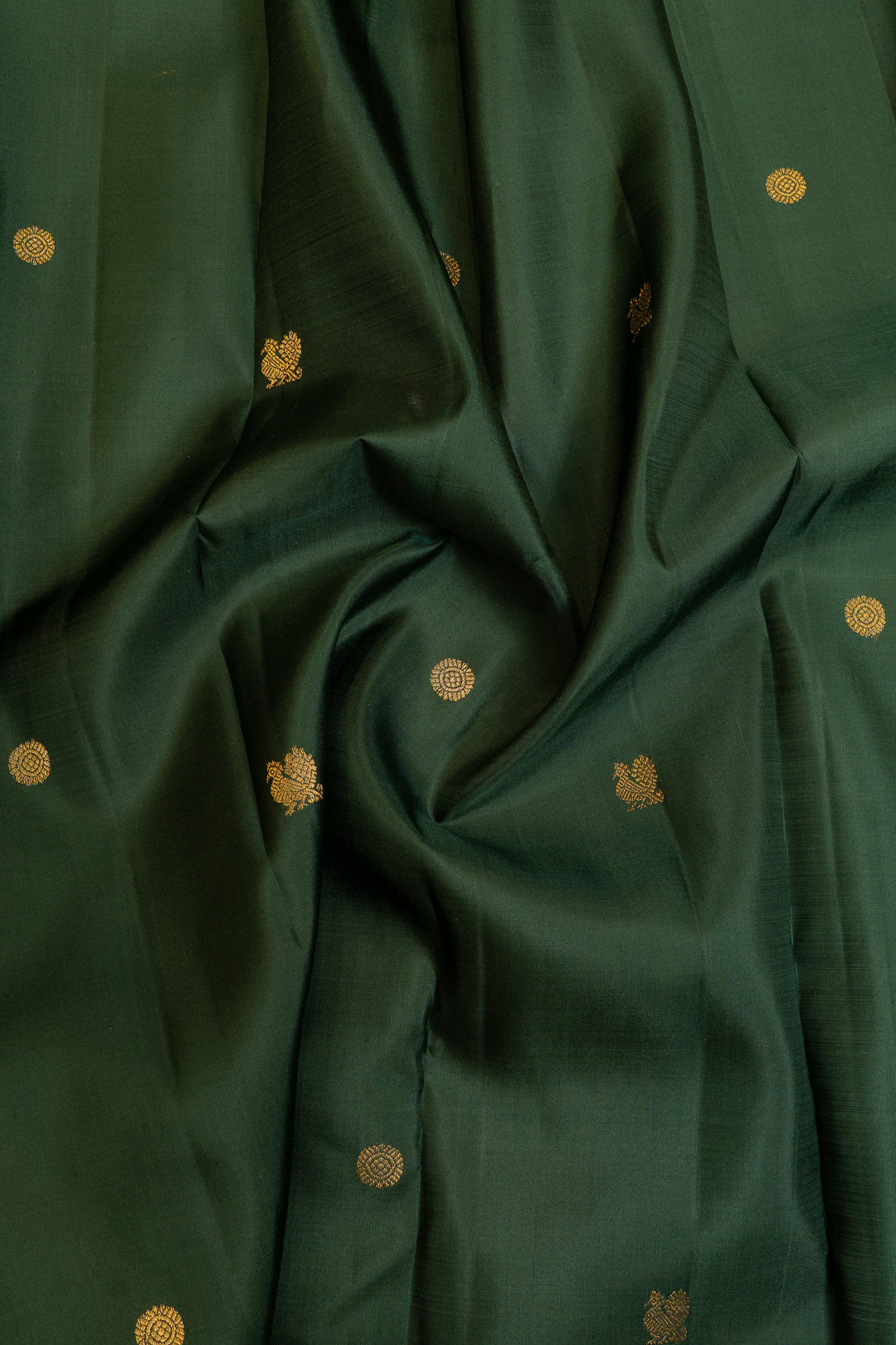 Bottle green traditional pure Kanchipuram silk saree