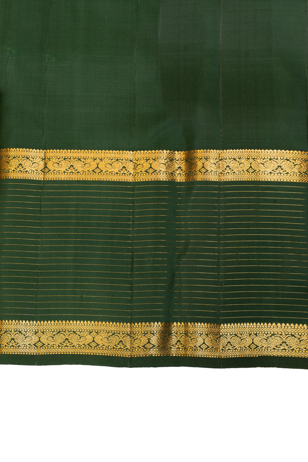 Bottle green traditional pure Kanchipuram silk saree