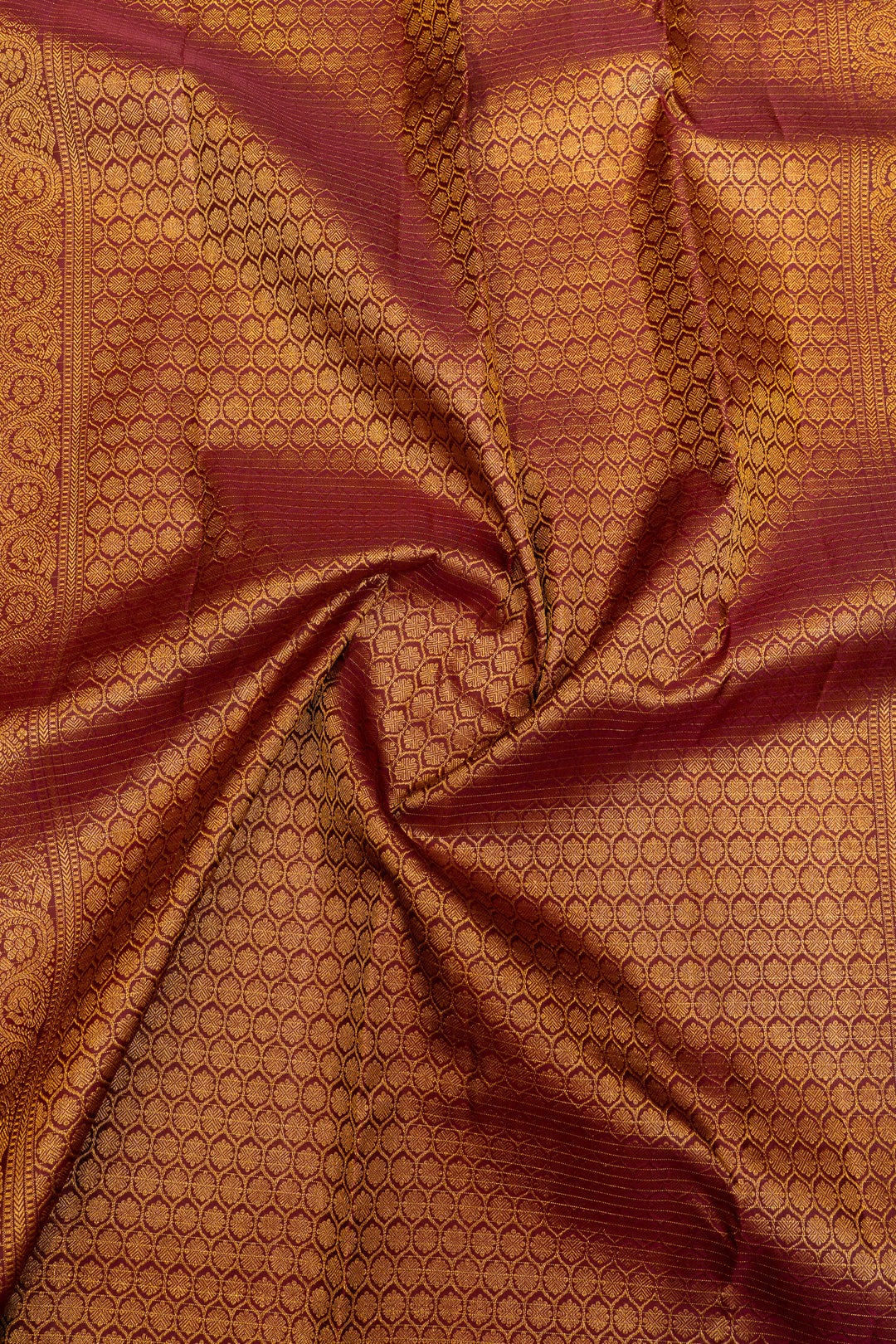 Rust orange Zari checks pure Kanchipuram silk saree