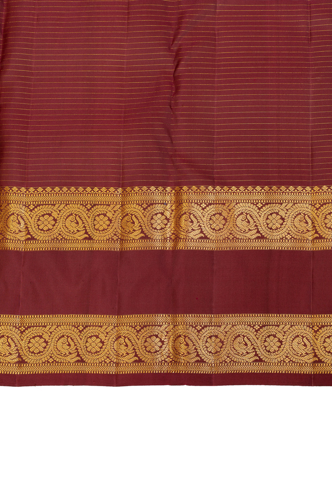 Rust orange Zari checks pure Kanchipuram silk saree