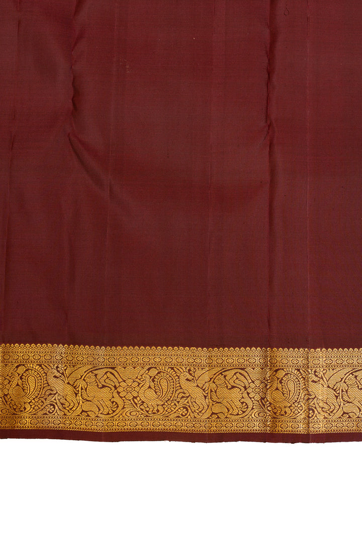 Heather purple and maroon pure Kanchipuram silk saree