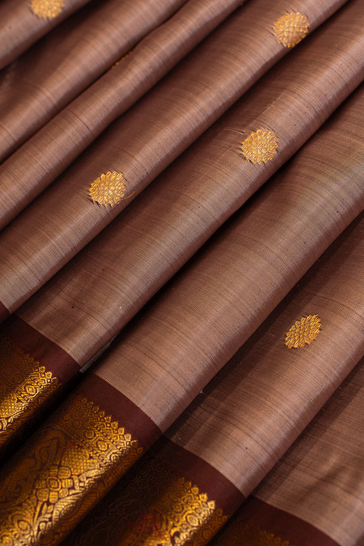 Heather purple and maroon pure Kanchipuram silk saree