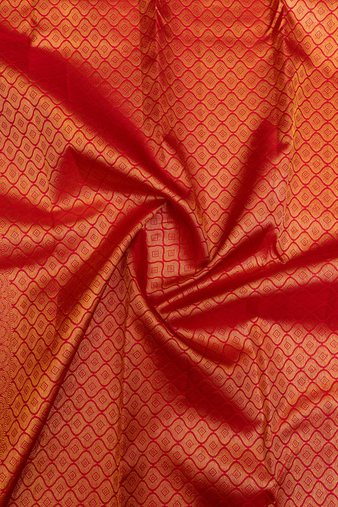 Red traditional pure Kanchipuram silk saree