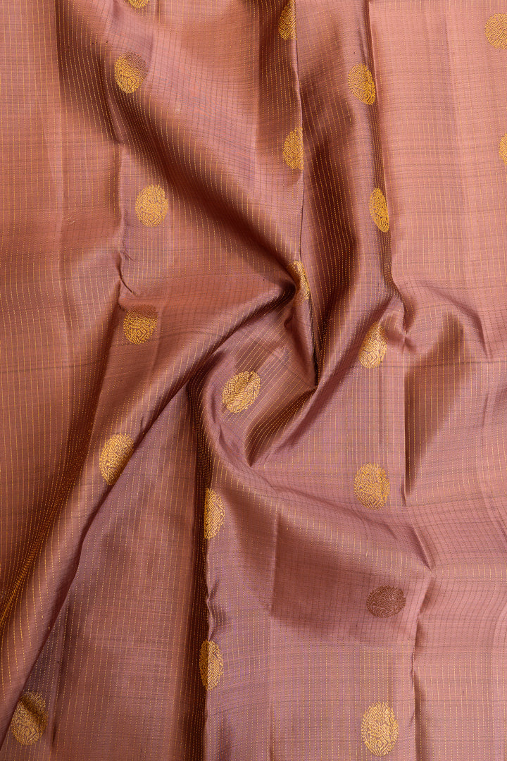Mauve Vairaoosi checks pure Kanchipuram silk saree