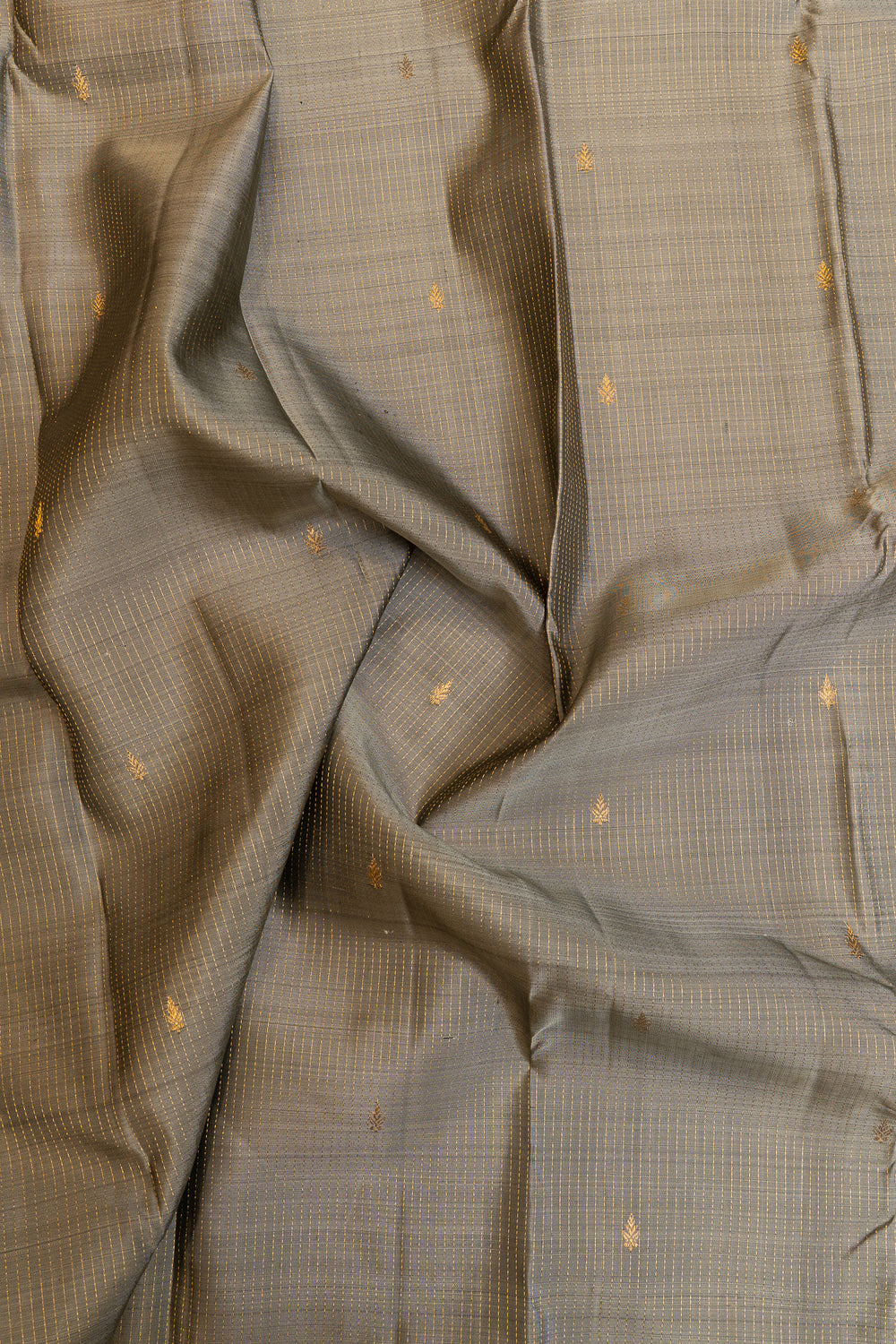 Sage green Vairaoosi checks pure Kanchipuram silk saree