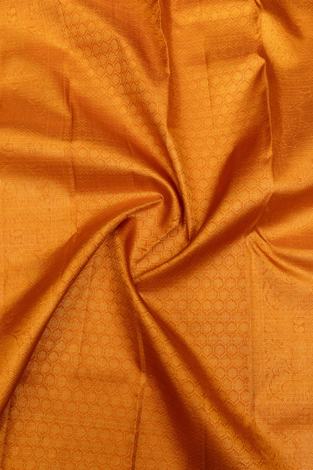 Orange Muthu Zari Kattam pure Kanchipuram silk saree