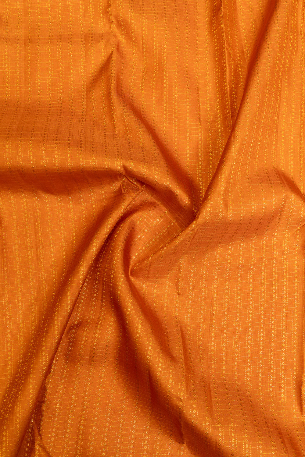 Orange Muthu Zari Kattam pure Kanchipuram silk saree
