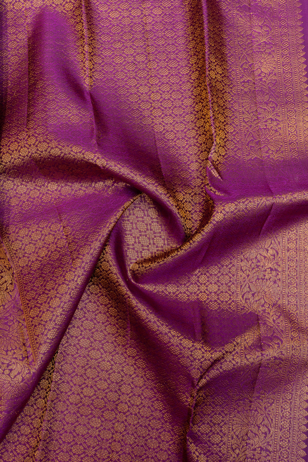 Mehendi green and purple pure Kanchipuram silk saree