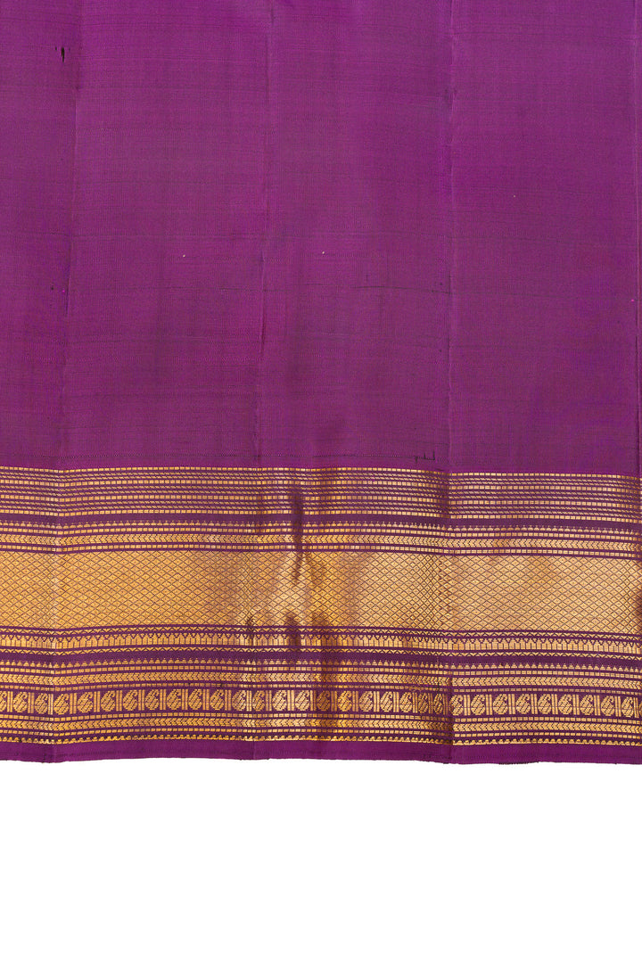 Mehendi green and purple pure Kanchipuram silk saree