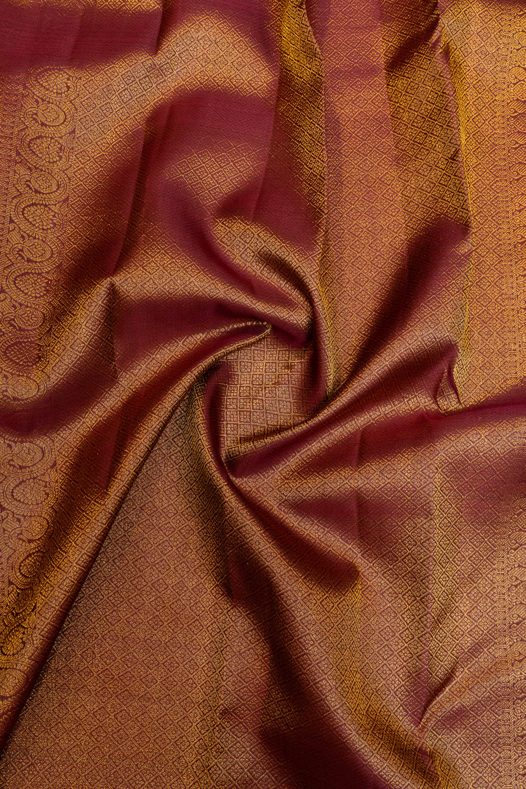 Mehndi green and jamun Zari stripes  pure Kanchipuram silk saree