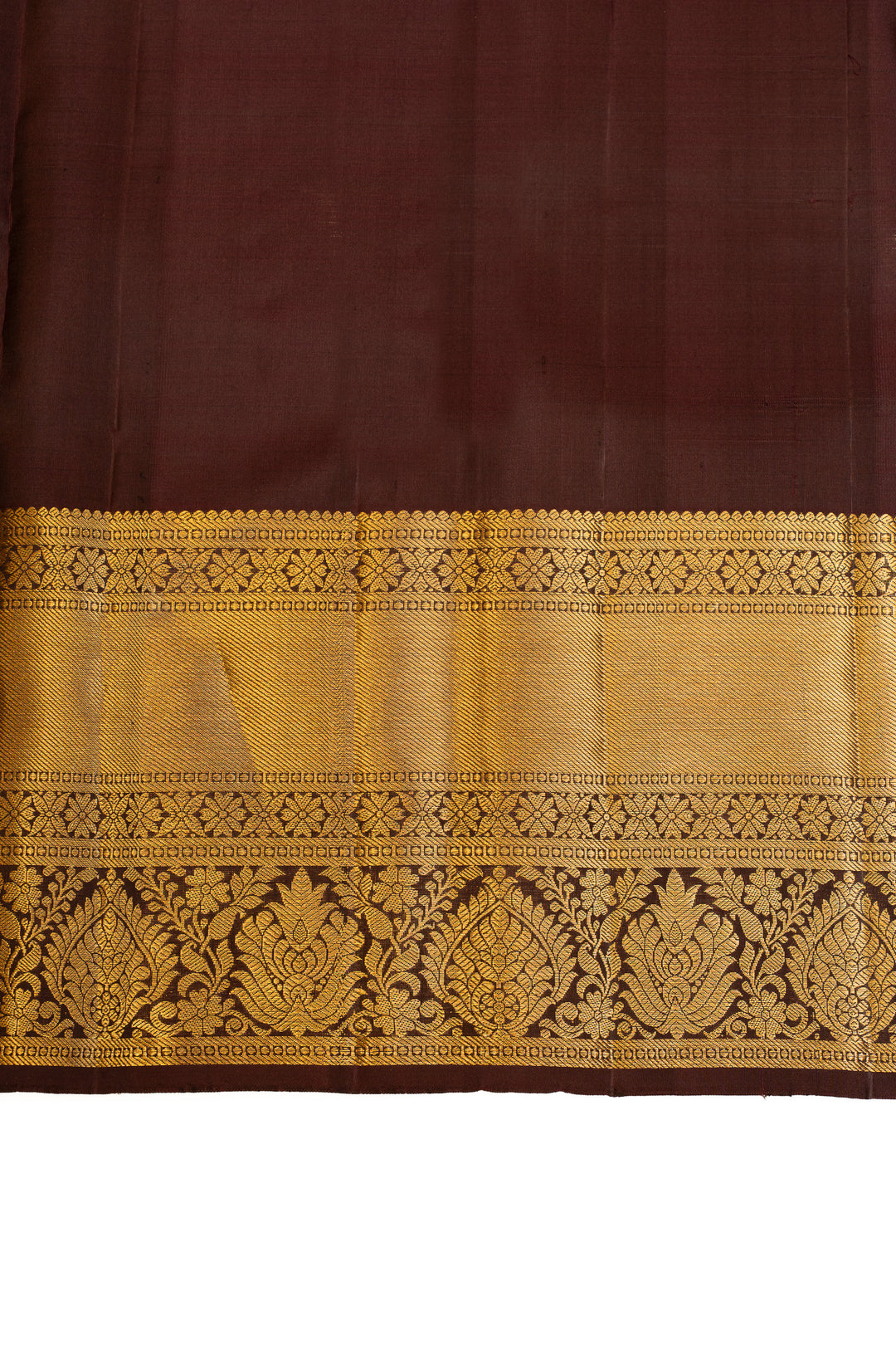 Sea green and brown pure Kanchipuram silk saree