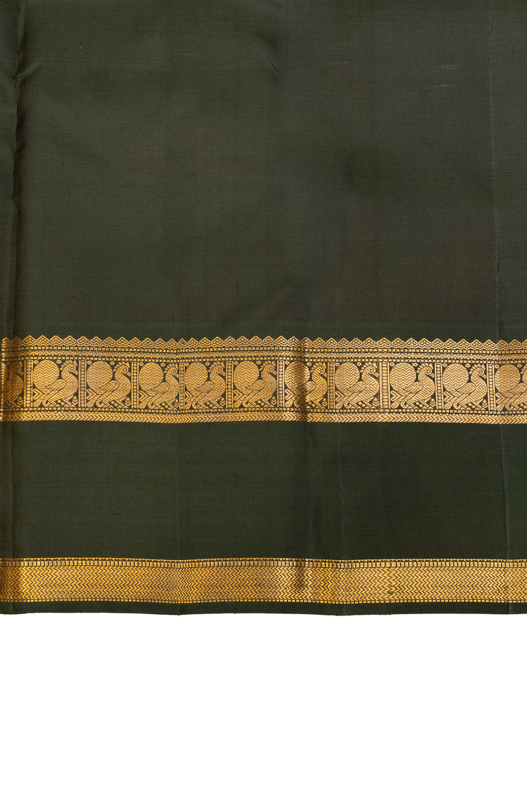 Turquoise green rettai pettu pure Kanchipuram silk saree